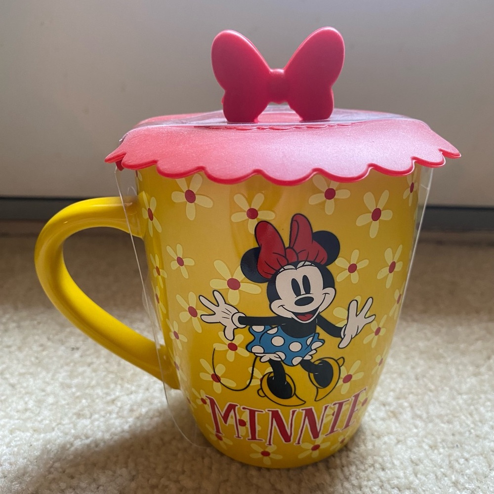 Disney Minnie Mouse Yellow and Red Coffee Mug with Whimsical Design